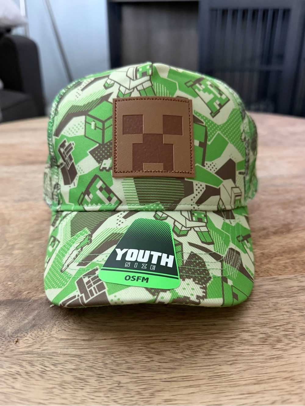 NEW OS Boys Youth Minecraft Camouflage Creeper Trucker/Baseball Hat
